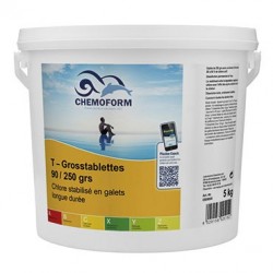 CHLORE LENT STABILISE Grosstablettes 90/250 g (5 kg)