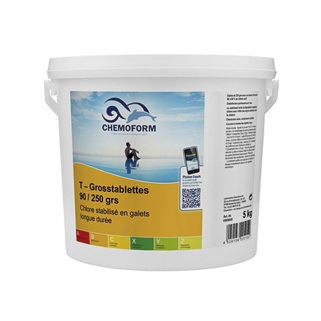 CHLORE LENT STABILISE Grosstablettes 90/250 g (5 kg)