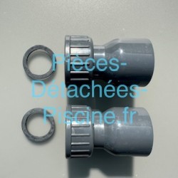 Jeu de 2 raccords demi-union 1 ½ 50 + joints
