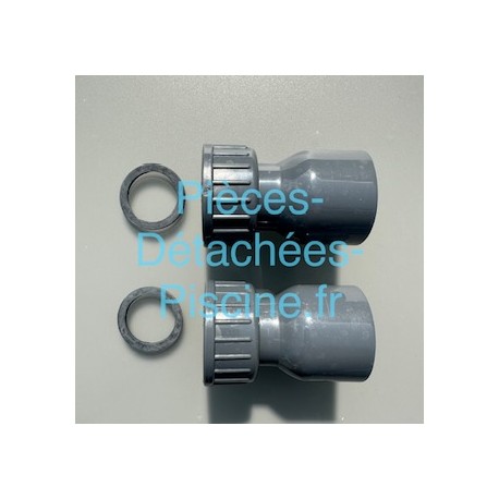 Jeu de 2 raccords demi-union 1 ½ 50 + joints