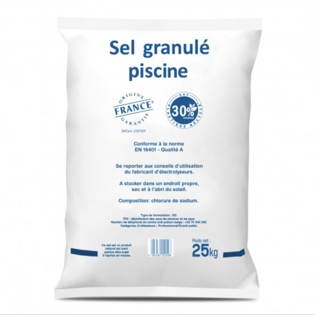 Sel granulé piscine  - Sac de 25kg
