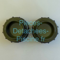 LOT DE DEUX RACCORDS UNIONS DE TRAVERSÉE DE PAROI 1"1/2